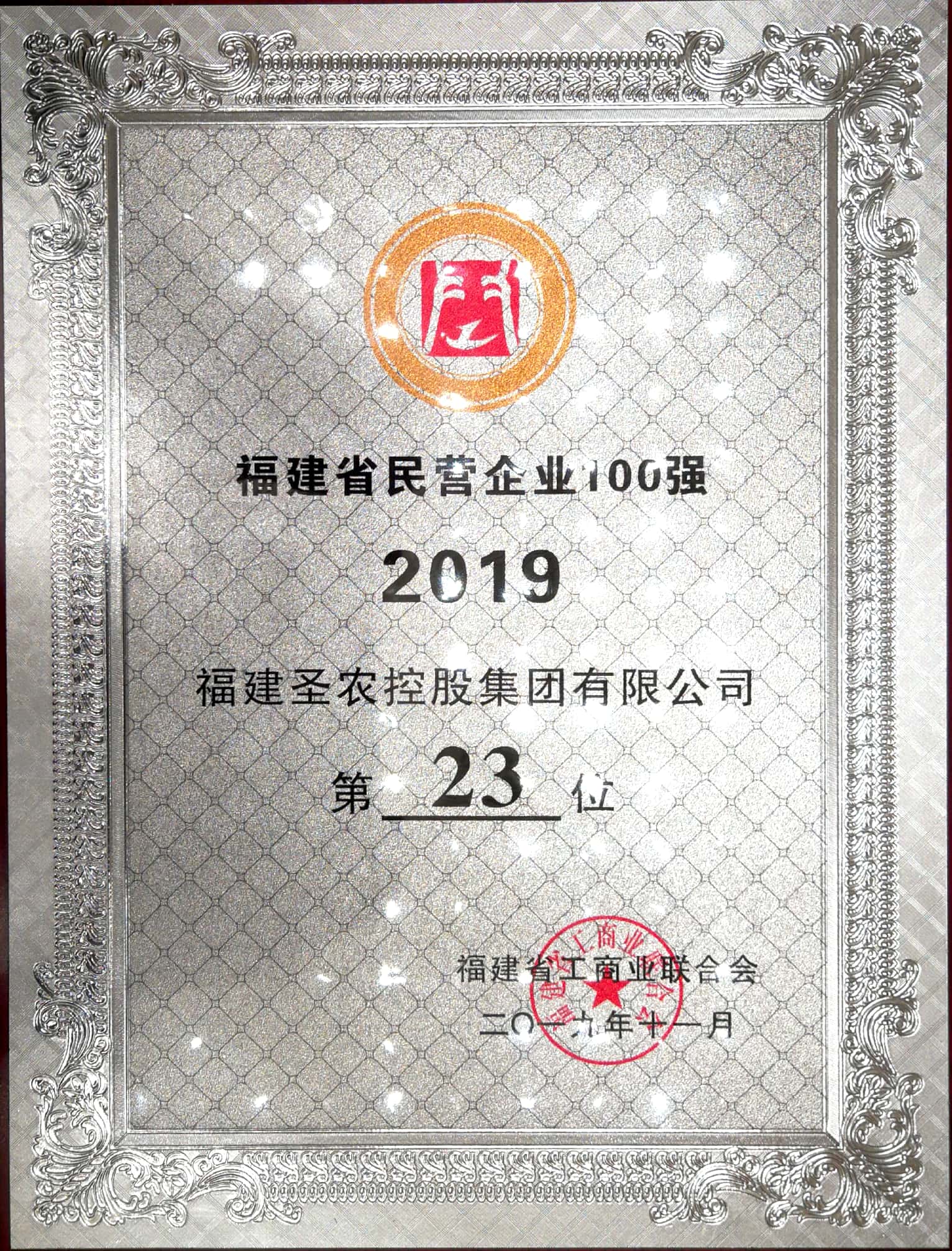 2019（918博天堂集团）福建民营企业100强